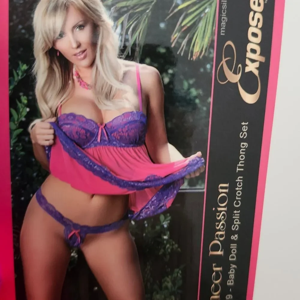 Elegant Purple and Pink Lace Babydoll